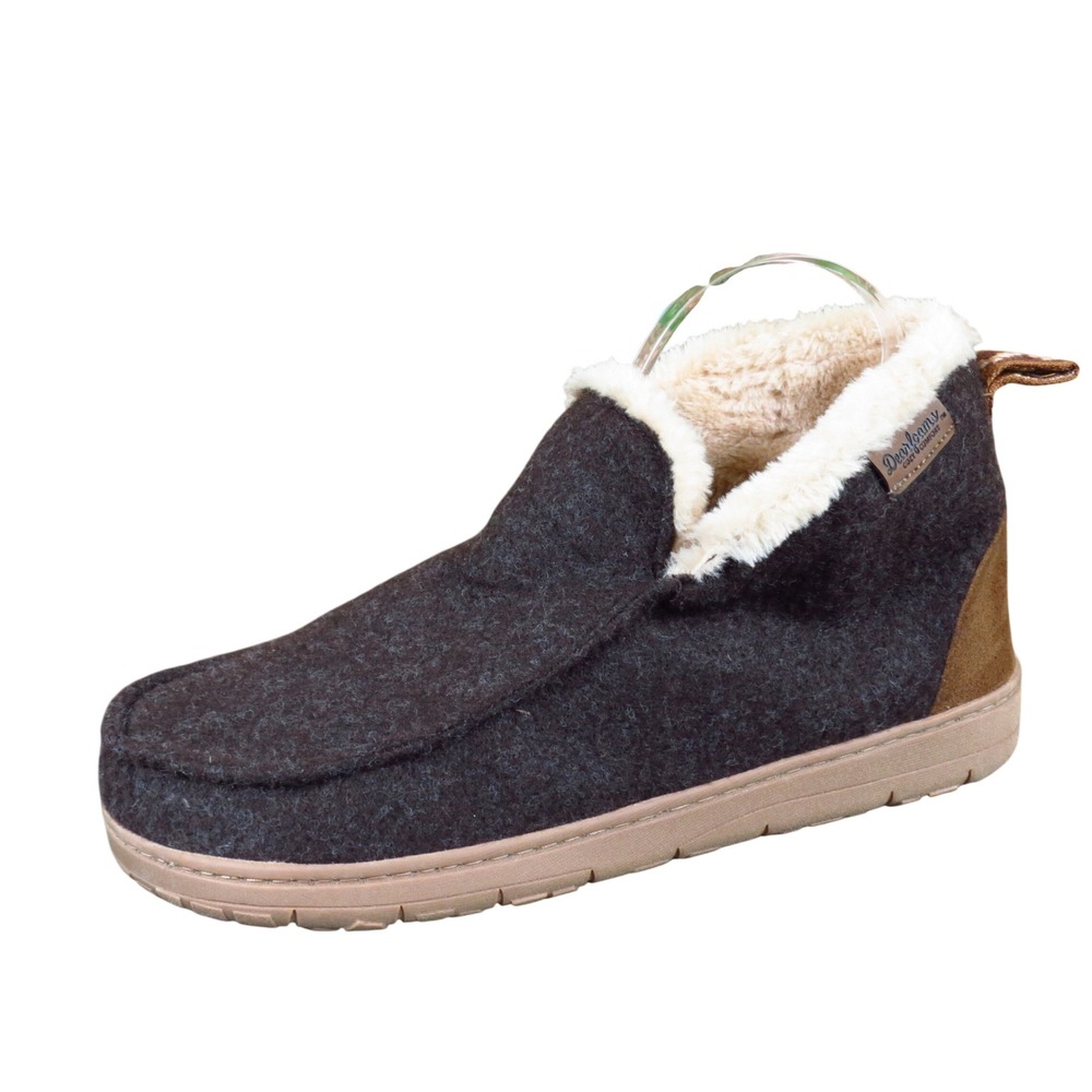 Dearfoams Cozy Comfort Women Bootie Slipper Size 7-8 Indoor Outdoor Dark Brown